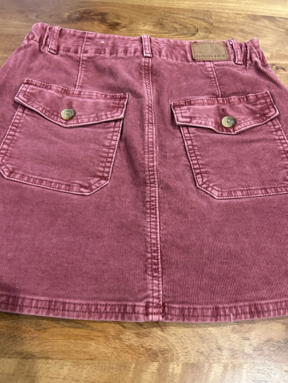 American Eagle Outfitters Washed Rose Corduroy Mini Skirt Size 0 - Picture 9 of 11